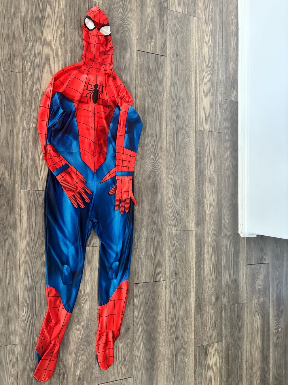 Red & Blue Spider-Themed Big Kids XL or menโs small.Costume